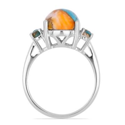 BUY 925 SILVER REAL OYSTER TURQUOISE GEMSTONE RING